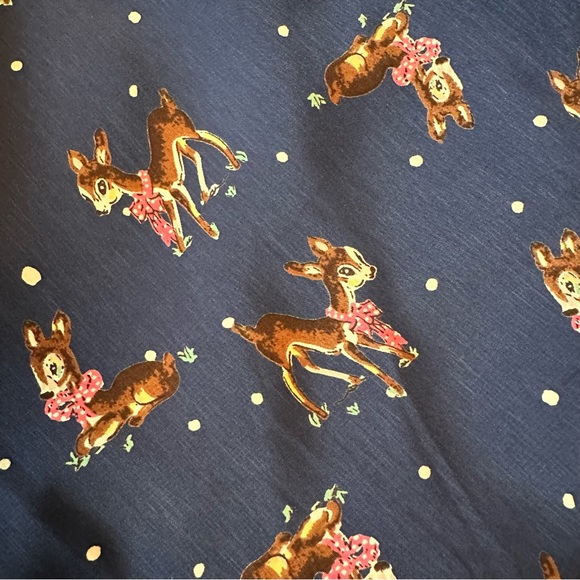 Vintage Inspired Dress with Reindeer Yellow Star size medium - Picture 3 of 4